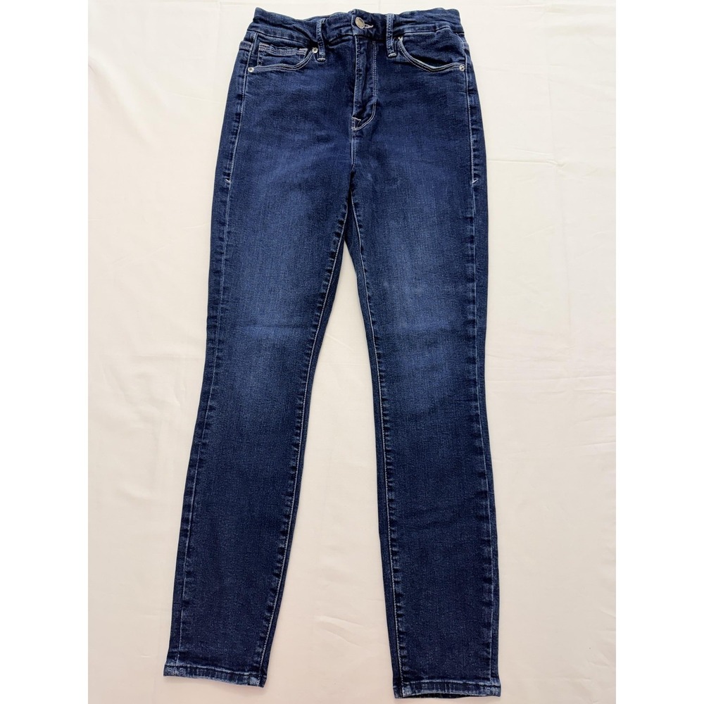 Good American Skinny Jeans Womens 4/27 Blue‎ Med Wash Mid Rise Slim 27x29 Denim